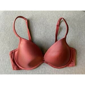 Ambrielle Full Figure Plunge padded Adjustable straps smoothing Rose 38D Bra